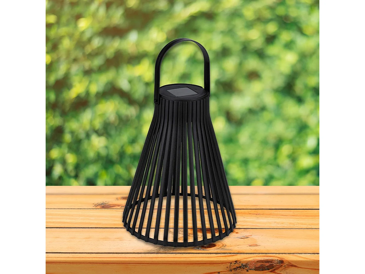 Lámpara solar 8 horas negro Ø20x33 cm