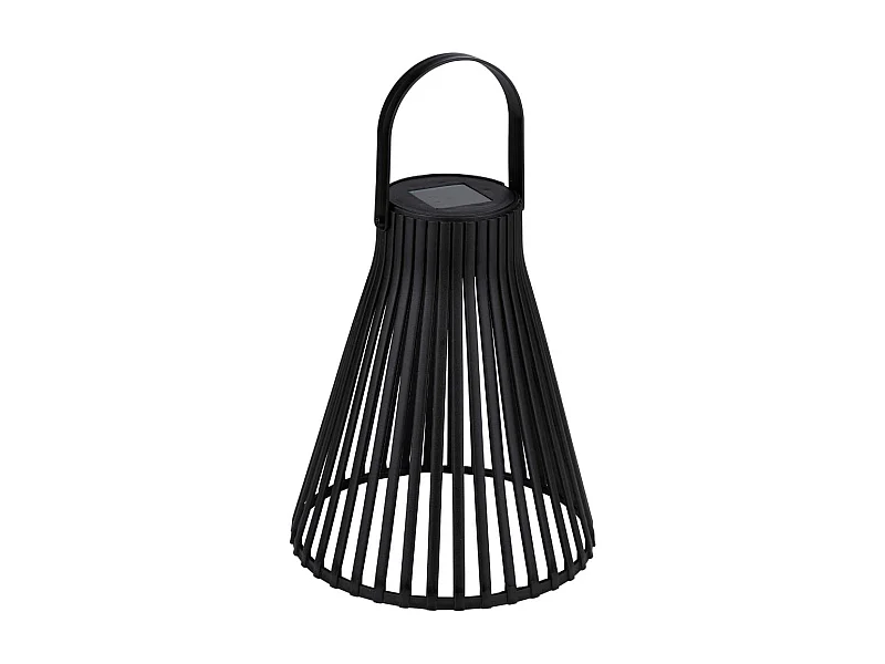 Lámpara solar 8 horas negro Ø20x33 cm