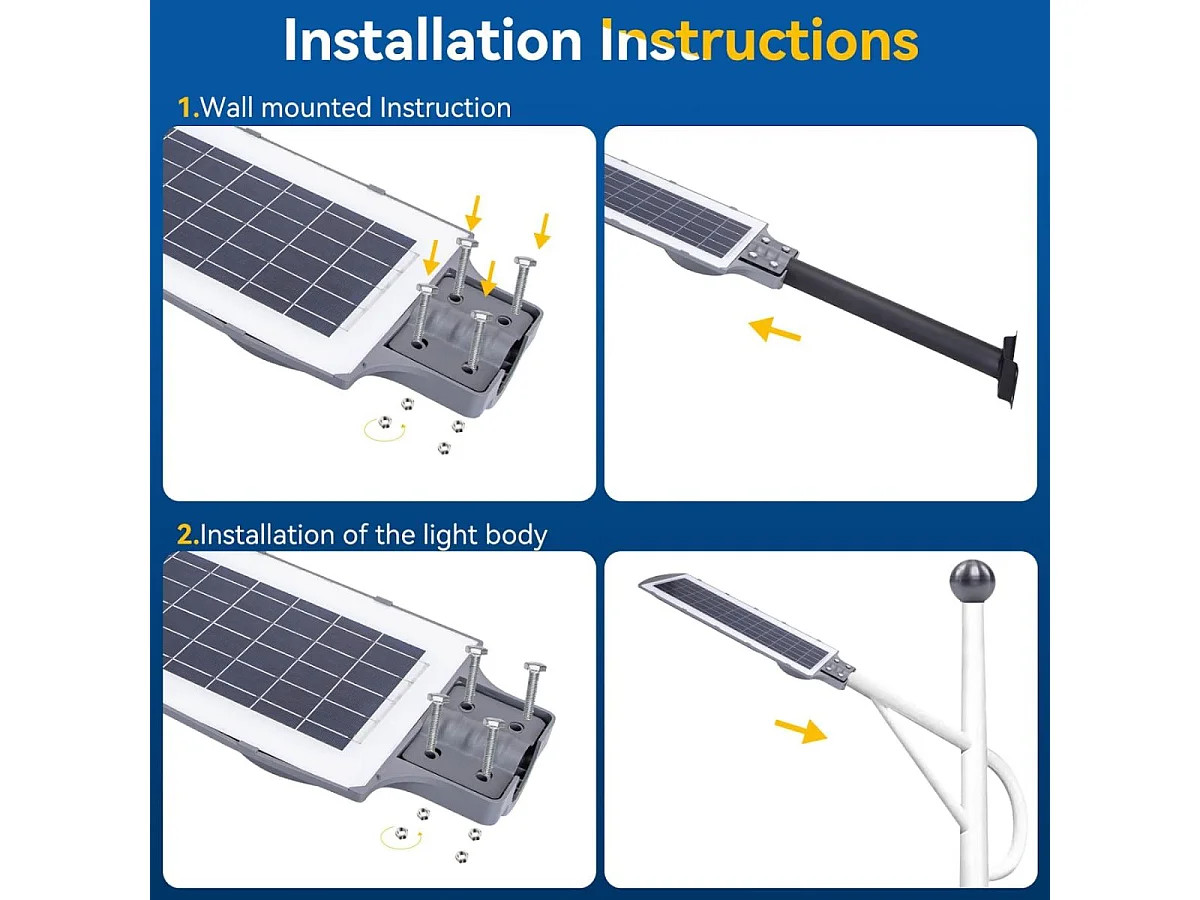 Farola solar Aigostar 150W foco solar LED con mando a distancia