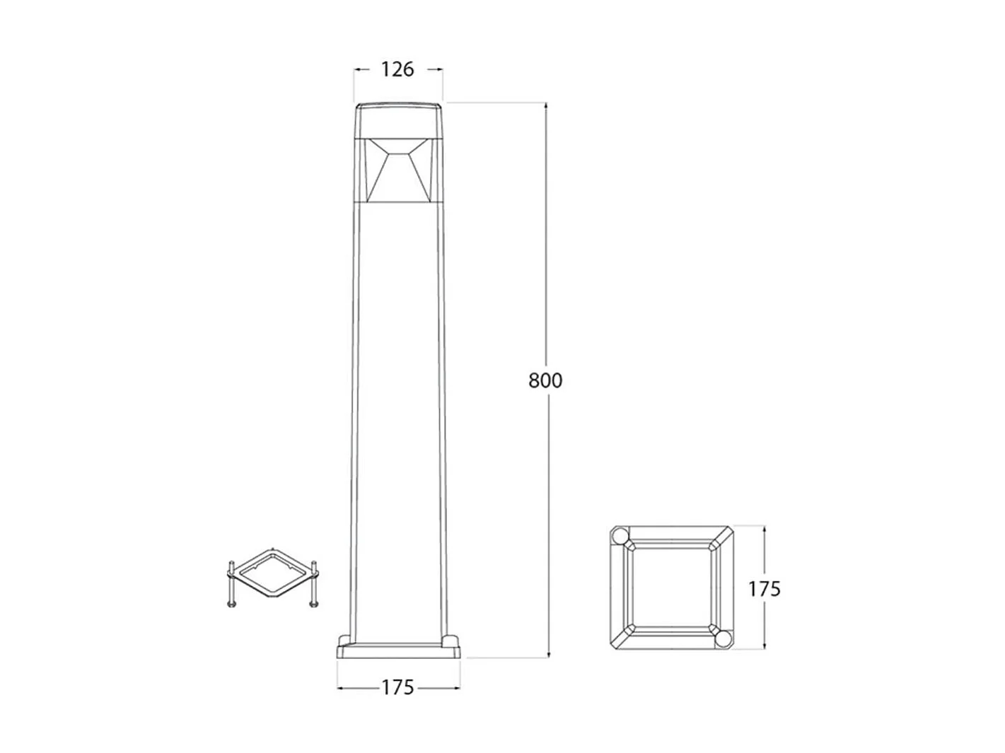 Farola Elisa Fumagalli 10W 3 colores LED gris 80x17,5 cm