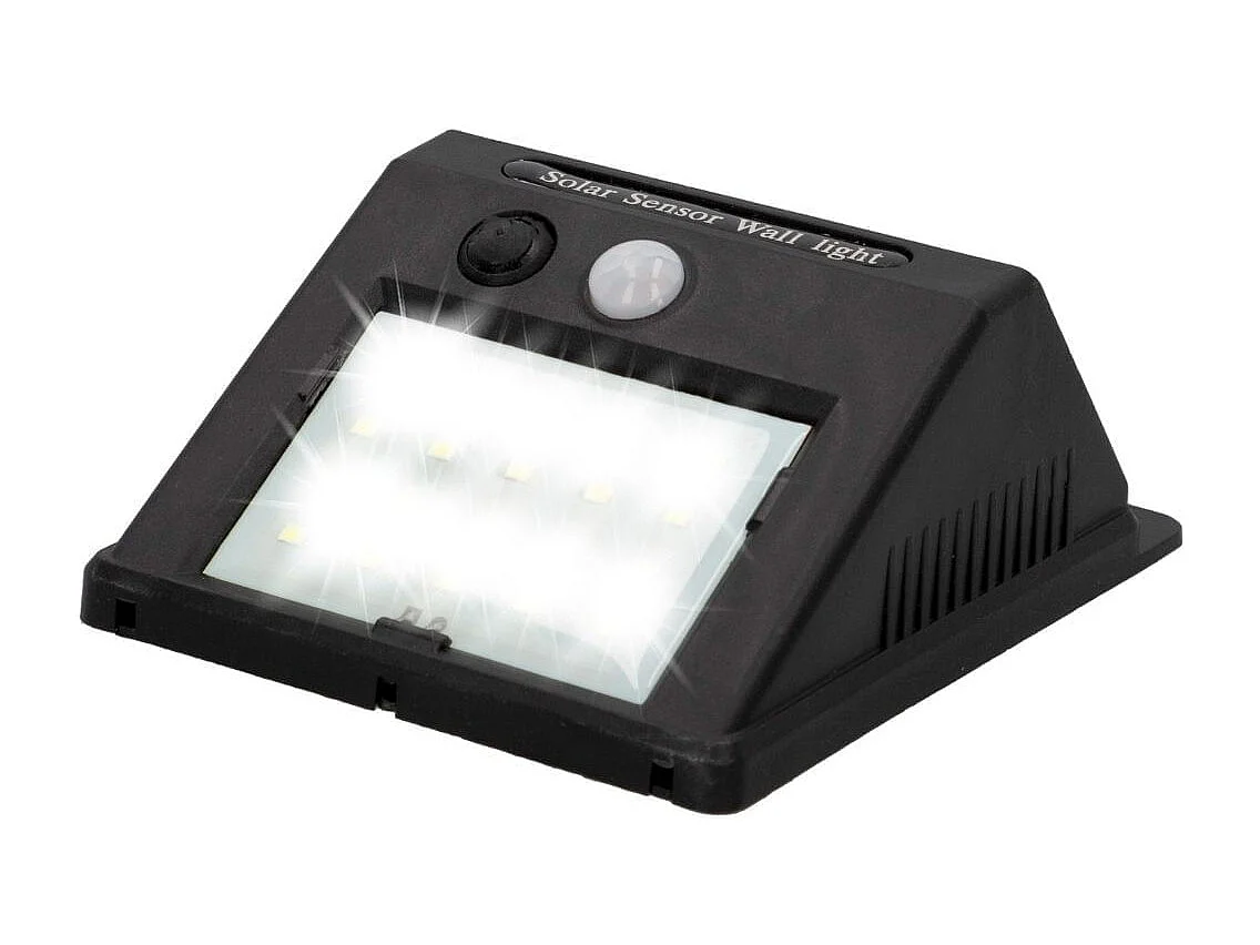 Aplique solar Aktive 8 LED sensor de movimiento negro 12,4x9,5x5 cm