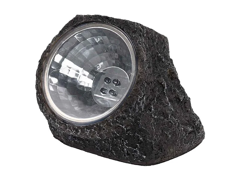 Faro solar LED piedra negro 11x12x8,2 cm