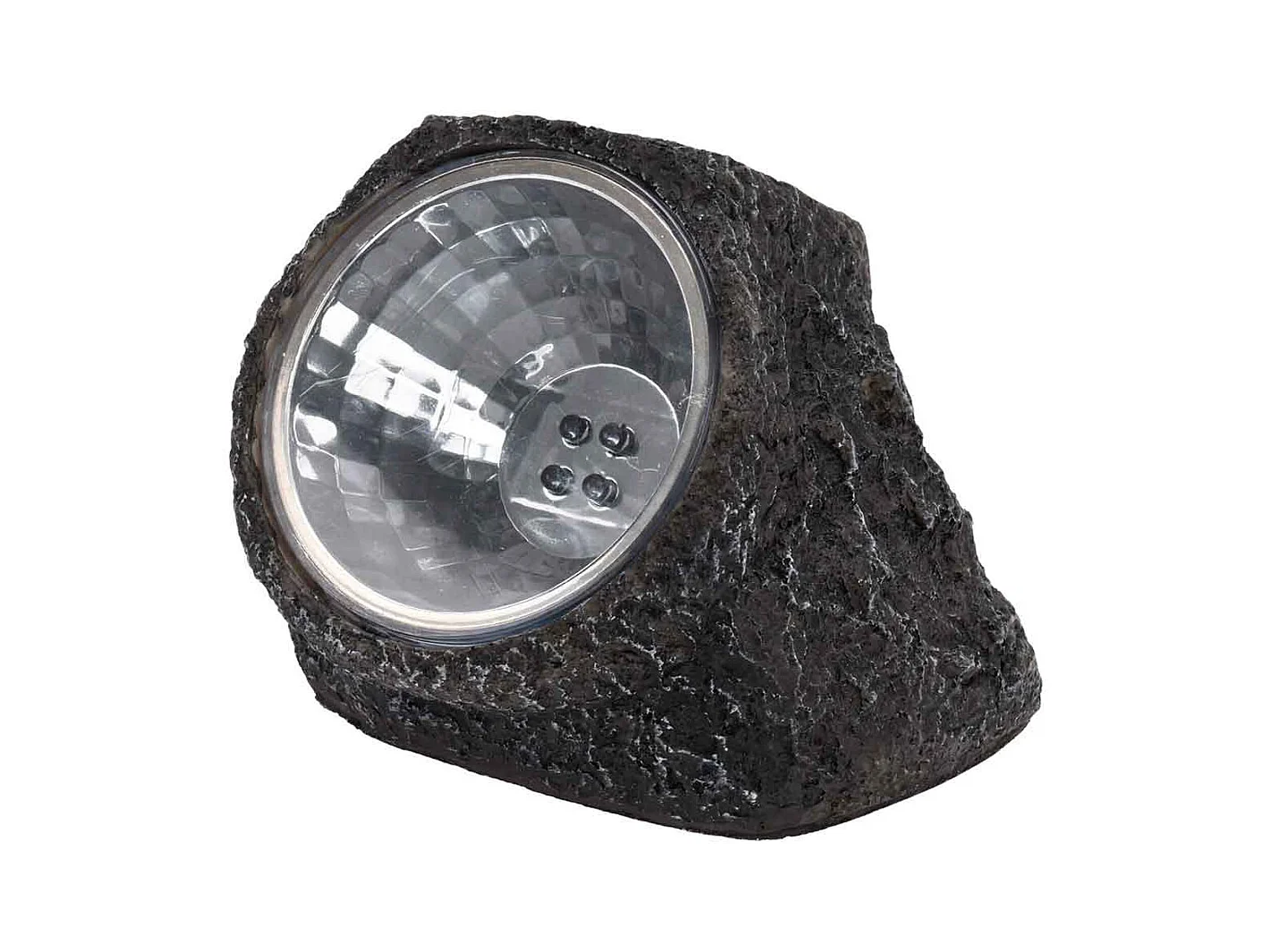 Faro solar LED piedra negro 11x12x8,2 cm