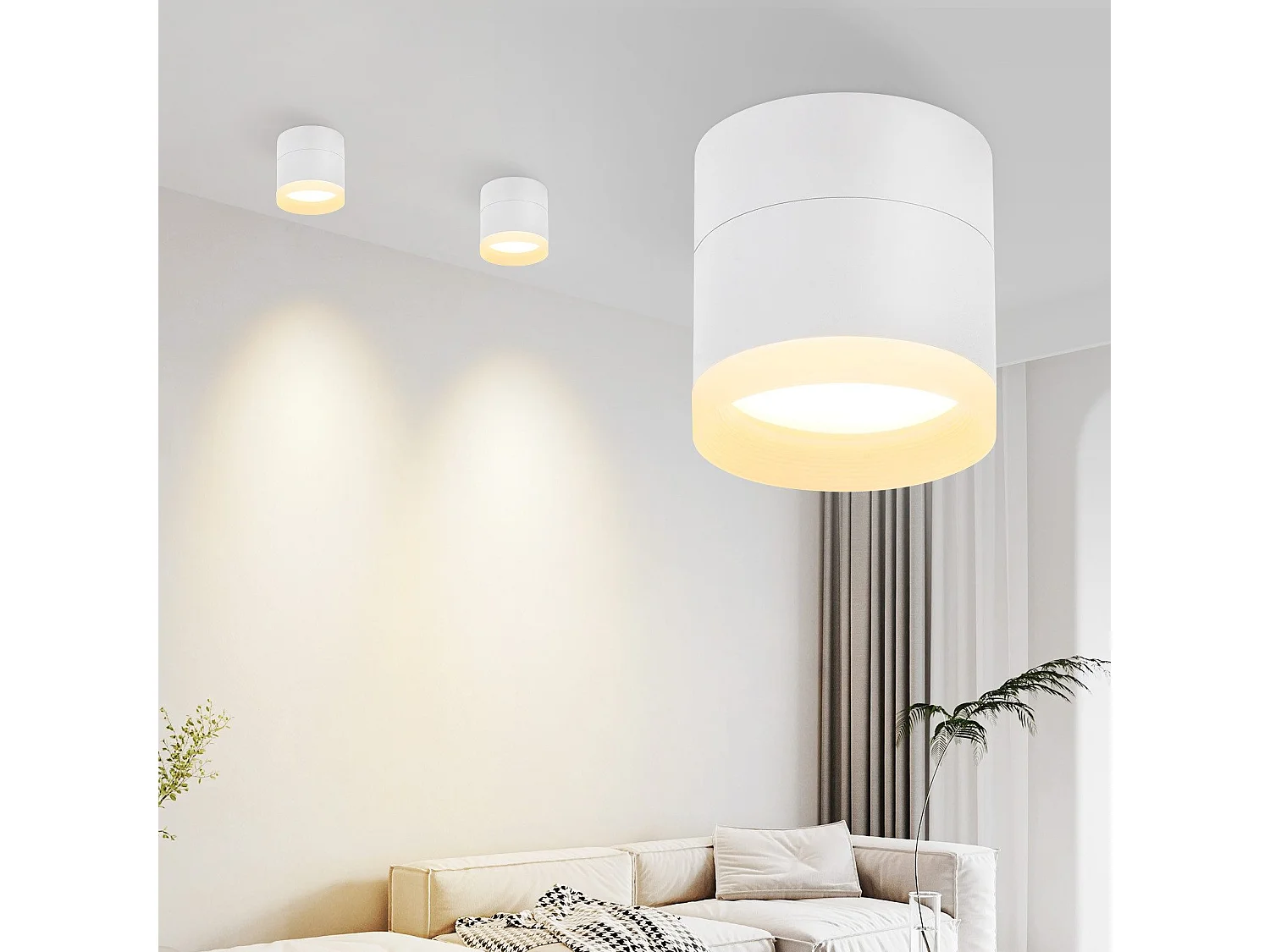 Spot led en saillie nettlife spot en saillie blanc - spot de plafond rond 5w spot en saillie gx53 blanc chaud 3000k petit plafonnier acrylique