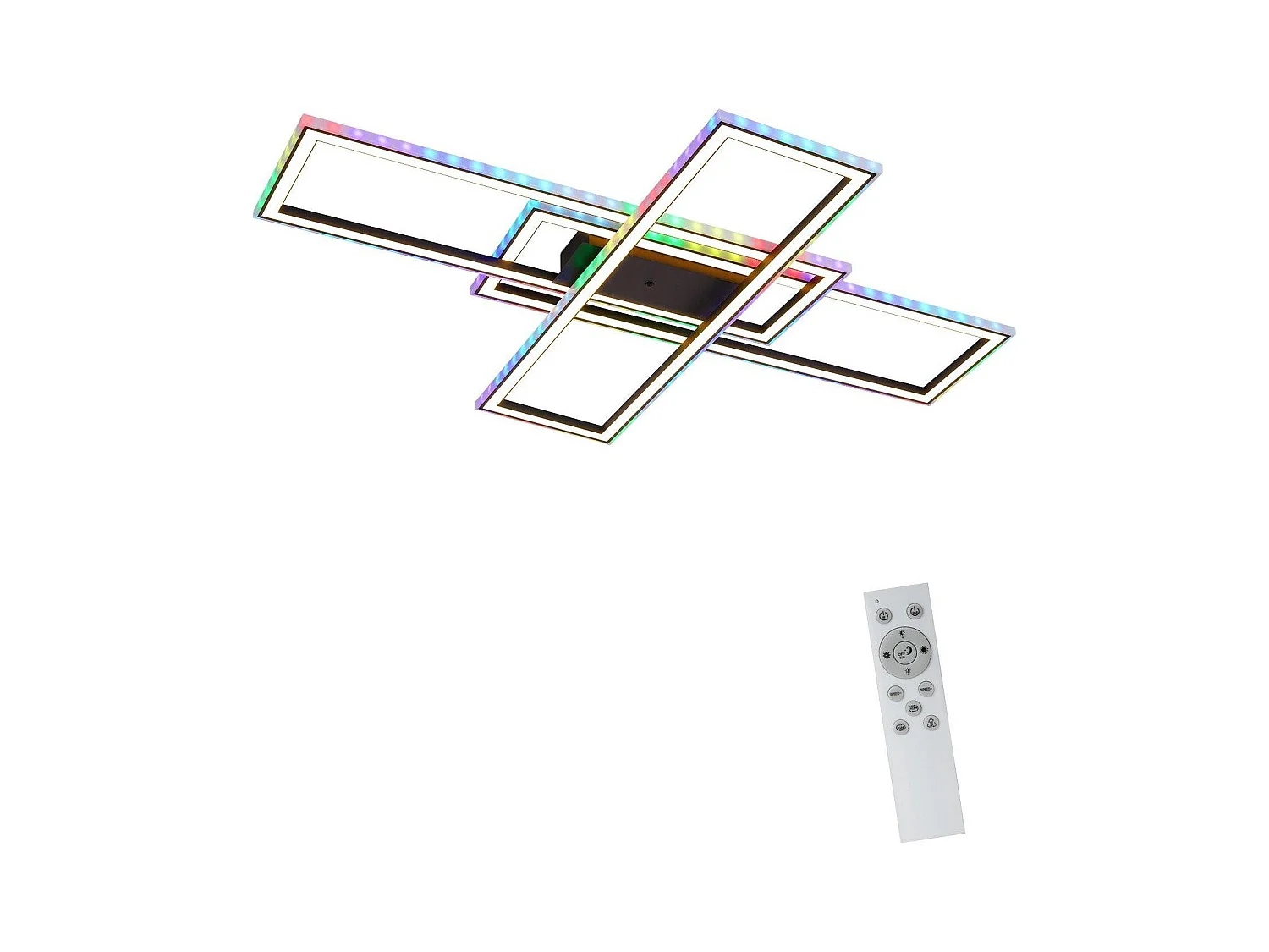 Plafonnier led nettlife pour chambre à coucher - 35 w - intensité variable - noir - avec télécommande - couleur rvb changeante - plafonnier carré