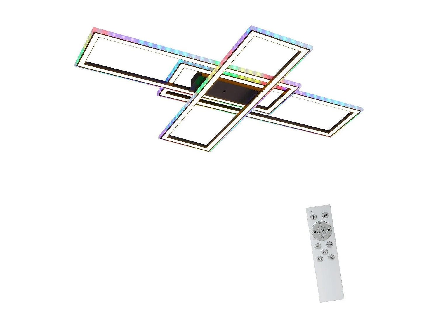 Nettlife LED-Deckenleuchte für Schlafzimmer – 35 W – dimmbar – Schwarz – mit Fernbedienung – RGB-Farbwechsel – quadratische Deckenleuchte