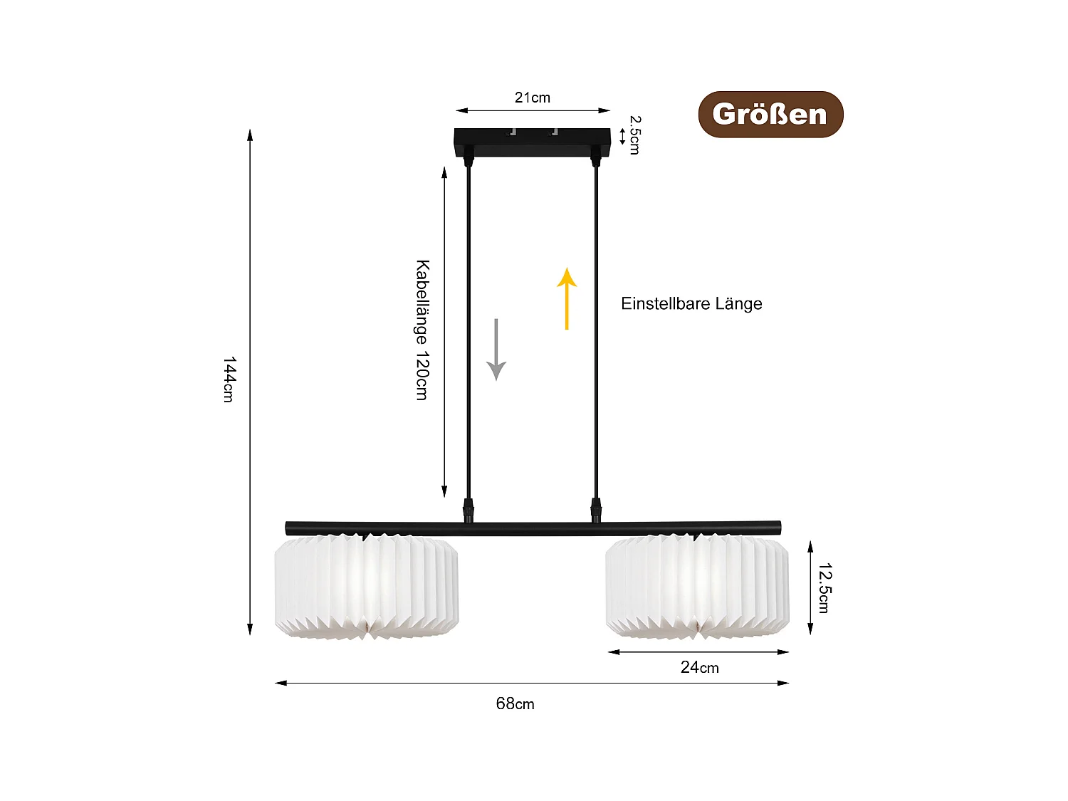 NETTLIFE Suspension table à manger lampe suspendue vintage - lampe suspendue salon salle à manger lampe 2 flammes blanc