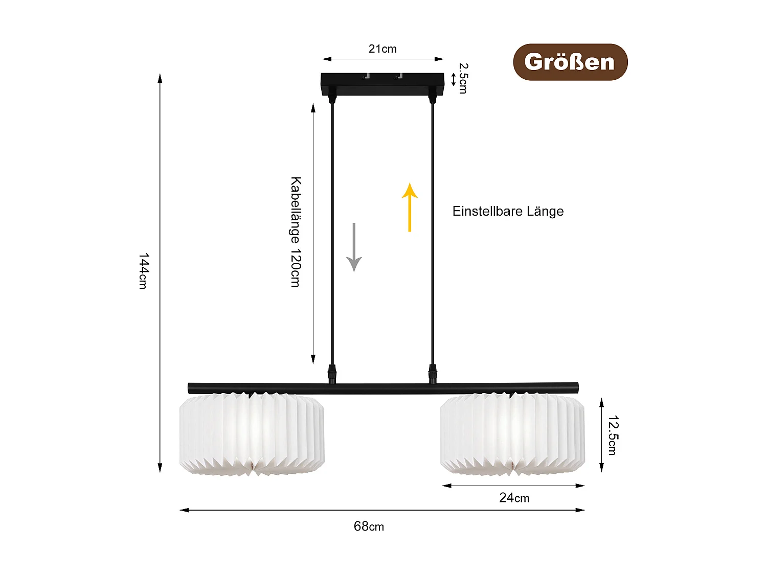 NETTLIFE Suspension table à manger lampe suspendue vintage - lampe suspendue salon salle à manger lampe 2 flammes blanc