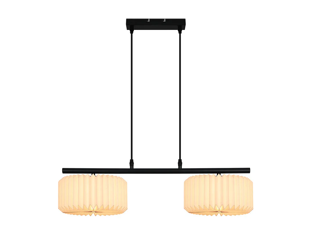 NETTLIFE Suspension table à manger lampe suspendue vintage - lampe suspendue salon salle à manger lampe 2 flammes blanc