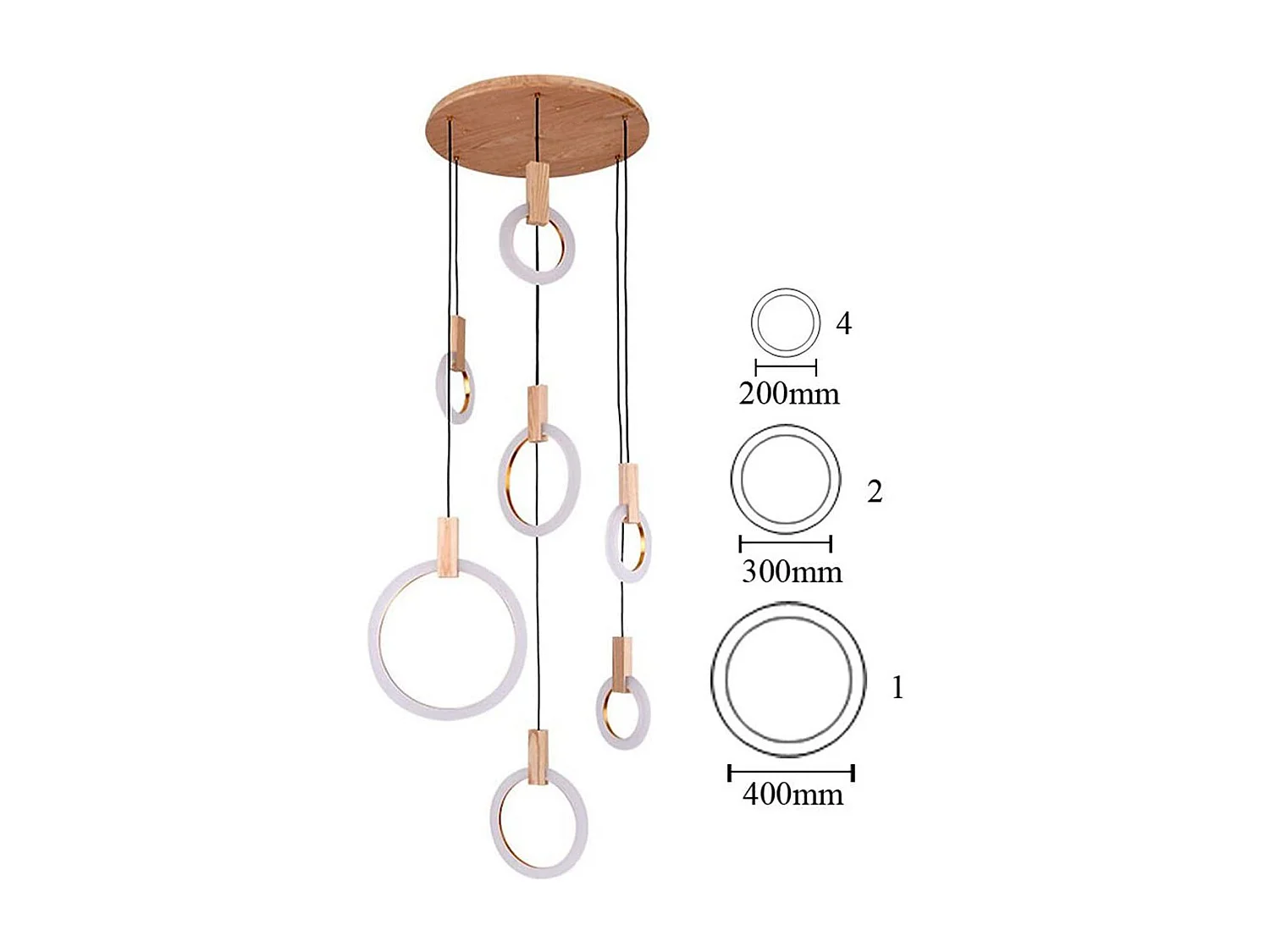 NETTLIFE Suspension Lustre Suspension Lampe suspendue Lampe suspendue Bois