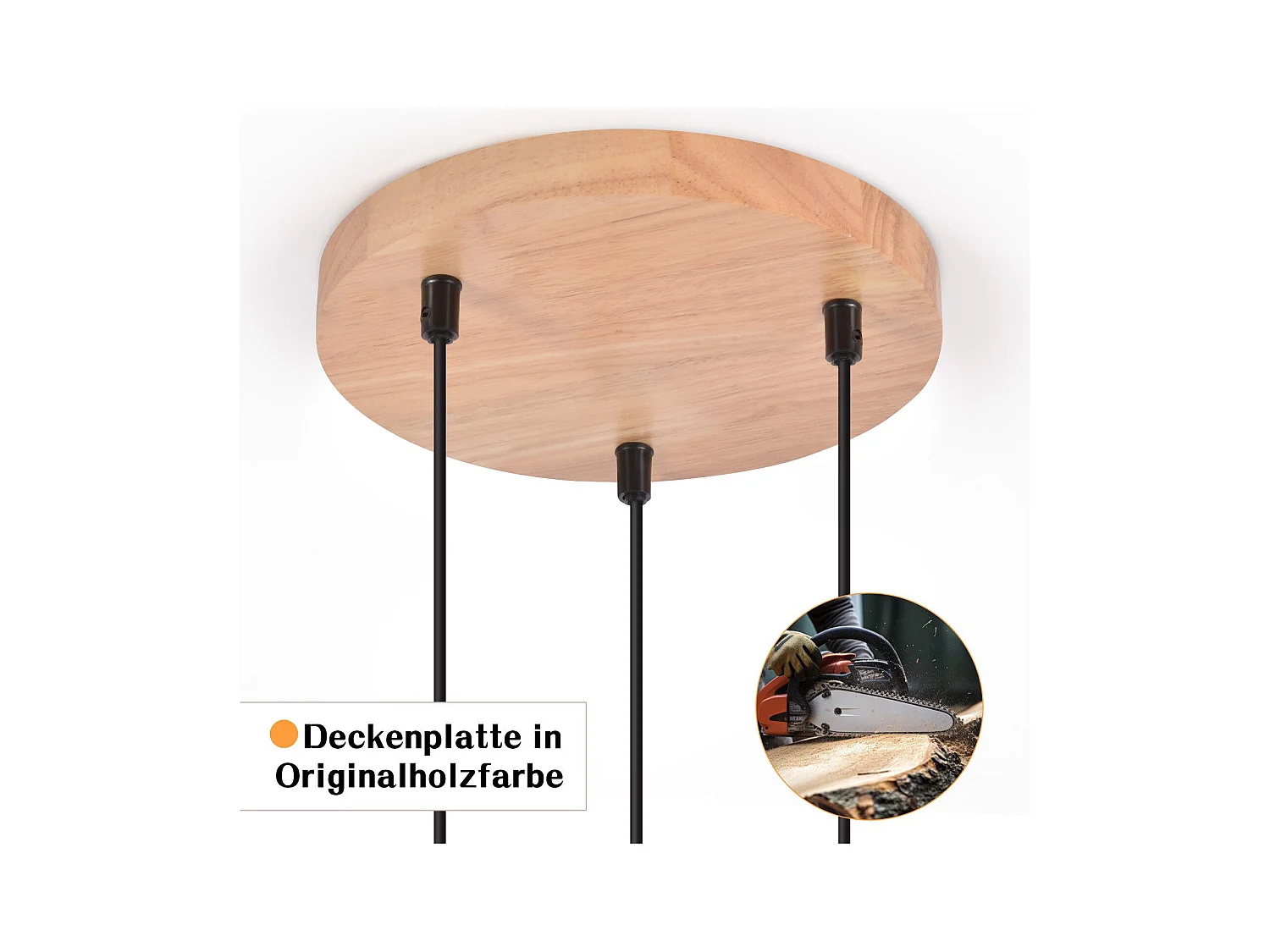 NETTLIFE Suspension en bois, lampe suspendue E27, lampe de table à manger vintage en verre