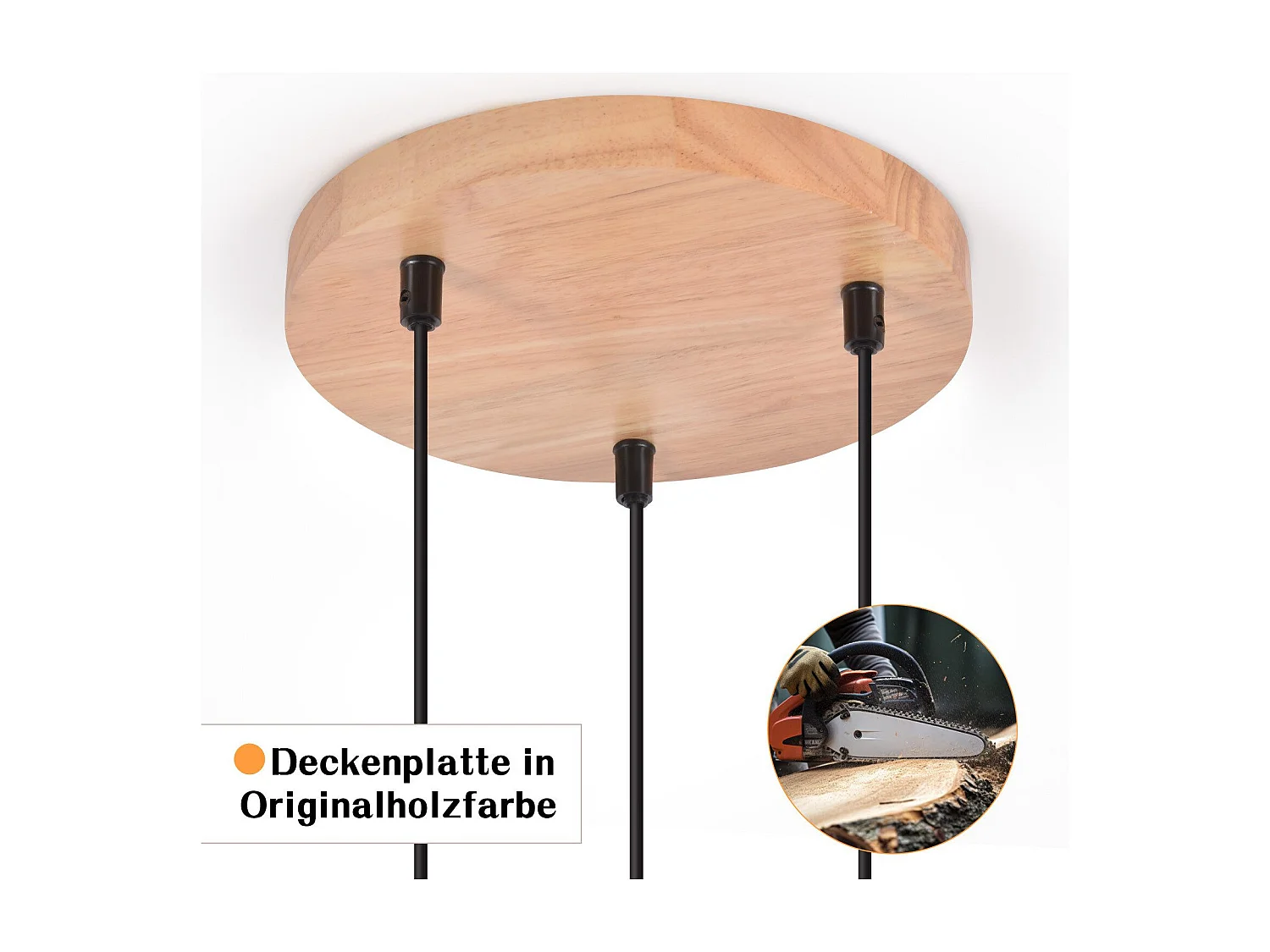 NETTLIFE Suspension en bois, lampe suspendue E27, lampe de table à manger vintage en verre
