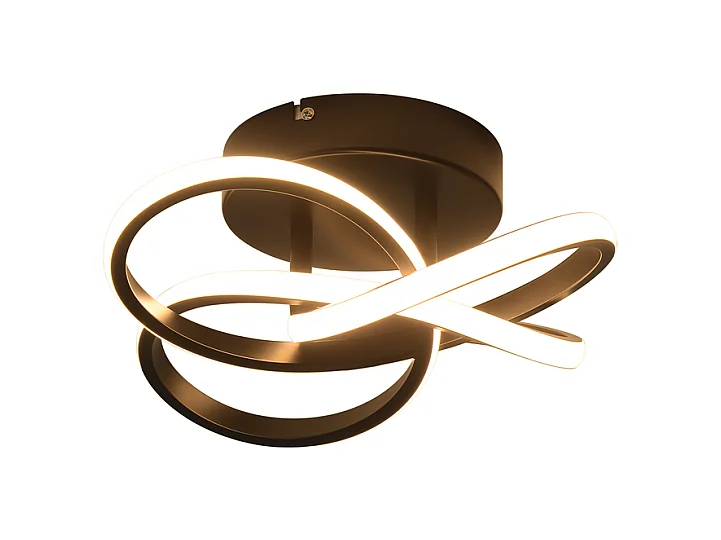 NETTLIFE Plafonnier LED pour cuisine - 28 W lampe de cuisine noire, design moderne à quatre feuilles, lampe de chambre à coucher, 3 000 K, blanc chaud