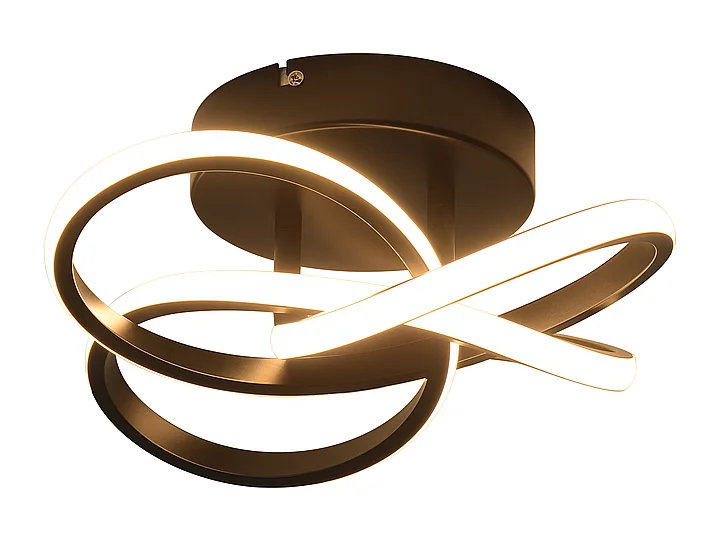 NETTLIFE Plafonnier LED pour cuisine - 28 W lampe de cuisine noire, design moderne à quatre feuilles, lampe de chambre à coucher, 3 000 K, blanc chaud