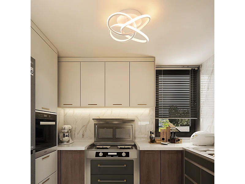 NETTLIFE LED plafondlamp voor slaapkamer - 28W, 3000K, warm wit, hallamp, wit