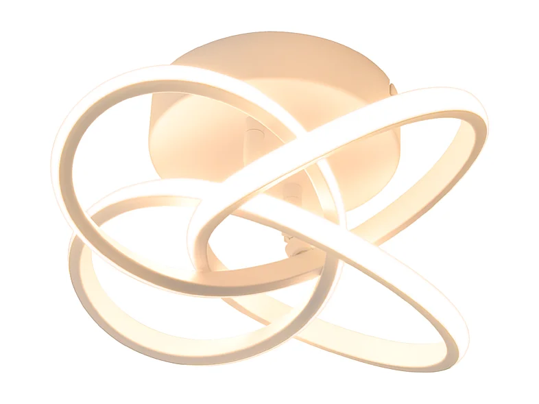 NETTLIFE Plafonnier LED pour chambre à coucher - 28 W, 3 000 K, blanc chaud, lampe de couloir, blanc