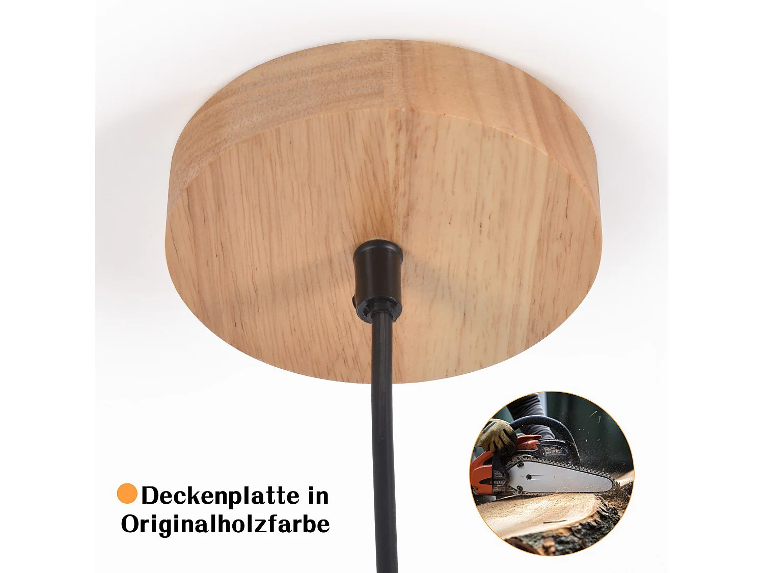 Lampada a sospensione in legno NETTLIFE, attacco E27, lampada da tavolo vintage in vetro