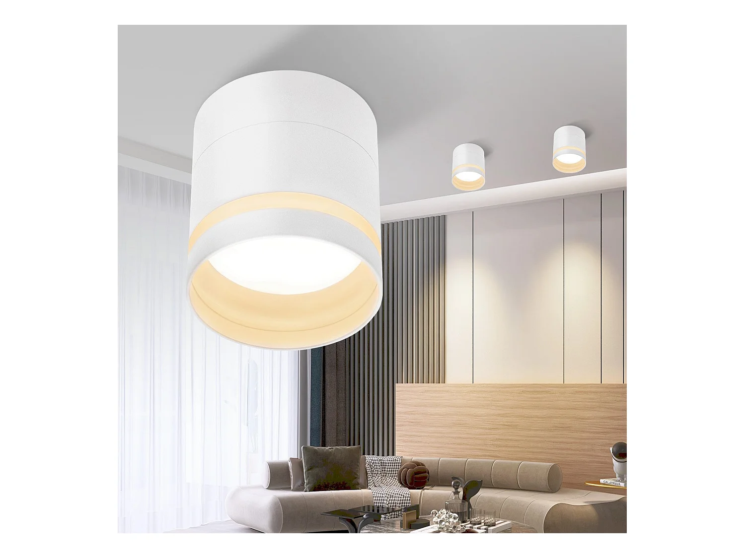 Spot led en saillie nettlife blanc - spot de plafond 5w acrylique blanc chaud spot en saillie avec gx53 3000k spot en saillie plafonnier