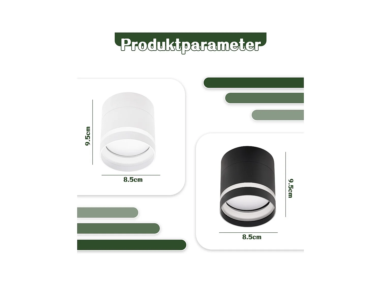 Spot led en saillie nettlife blanc - spot de plafond 5w acrylique blanc chaud spot en saillie avec gx53 3000k spot en saillie plafonnier