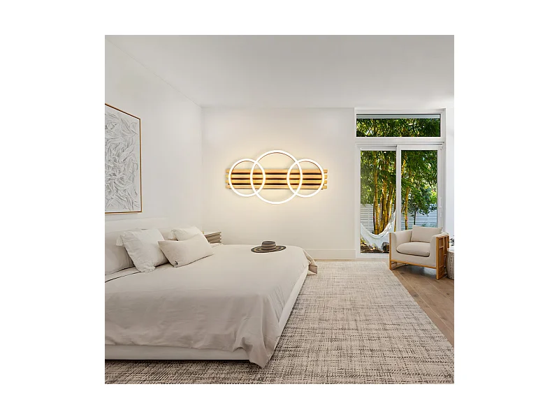 NETTLIFE Plafonnier led en intensité variable : 70 cm, lampe de salon, 46 w, lampe de chambre moderne, éclairage de plafond noir avec télécommande,