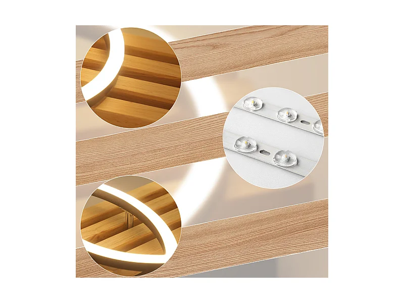 NETTLIFE Plafonnier led en intensité variable : 70 cm, lampe de salon, 46 w, lampe de chambre moderne, éclairage de plafond noir avec télécommande,