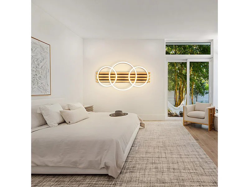 NETTLIFE Plafonnier led en intensité variable : 70 cm, lampe de salon, 46 w, lampe de chambre moderne, éclairage de plafond noir avec télécommande,