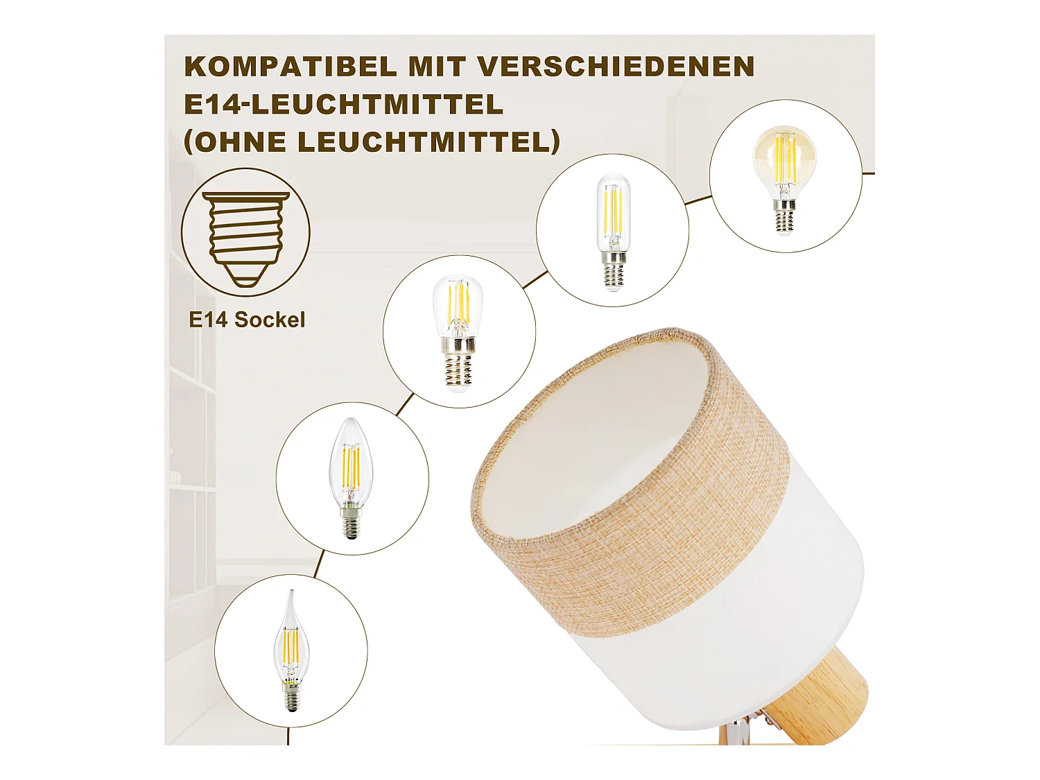 NETTLIFE Plafonnier LED 2 feux spot plafonnier couloir lampe bois E14 vintage orientable 350°