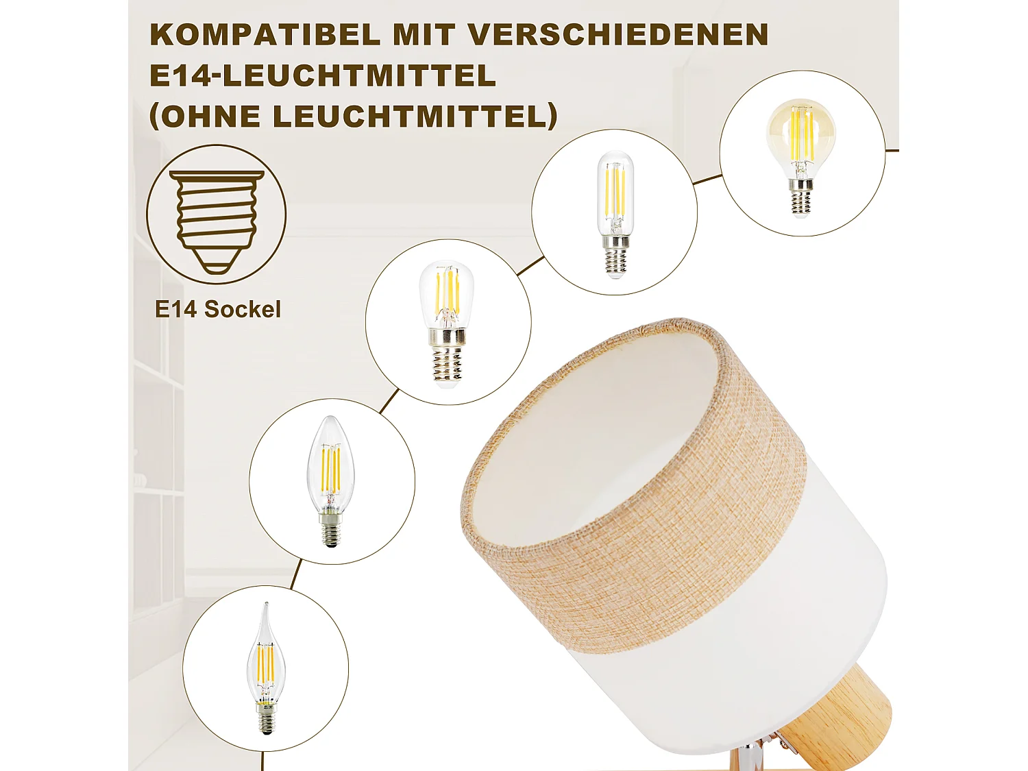 NETTLIFE Plafonnier LED 2 feux spot plafonnier couloir lampe bois E14 vintage orientable 350°