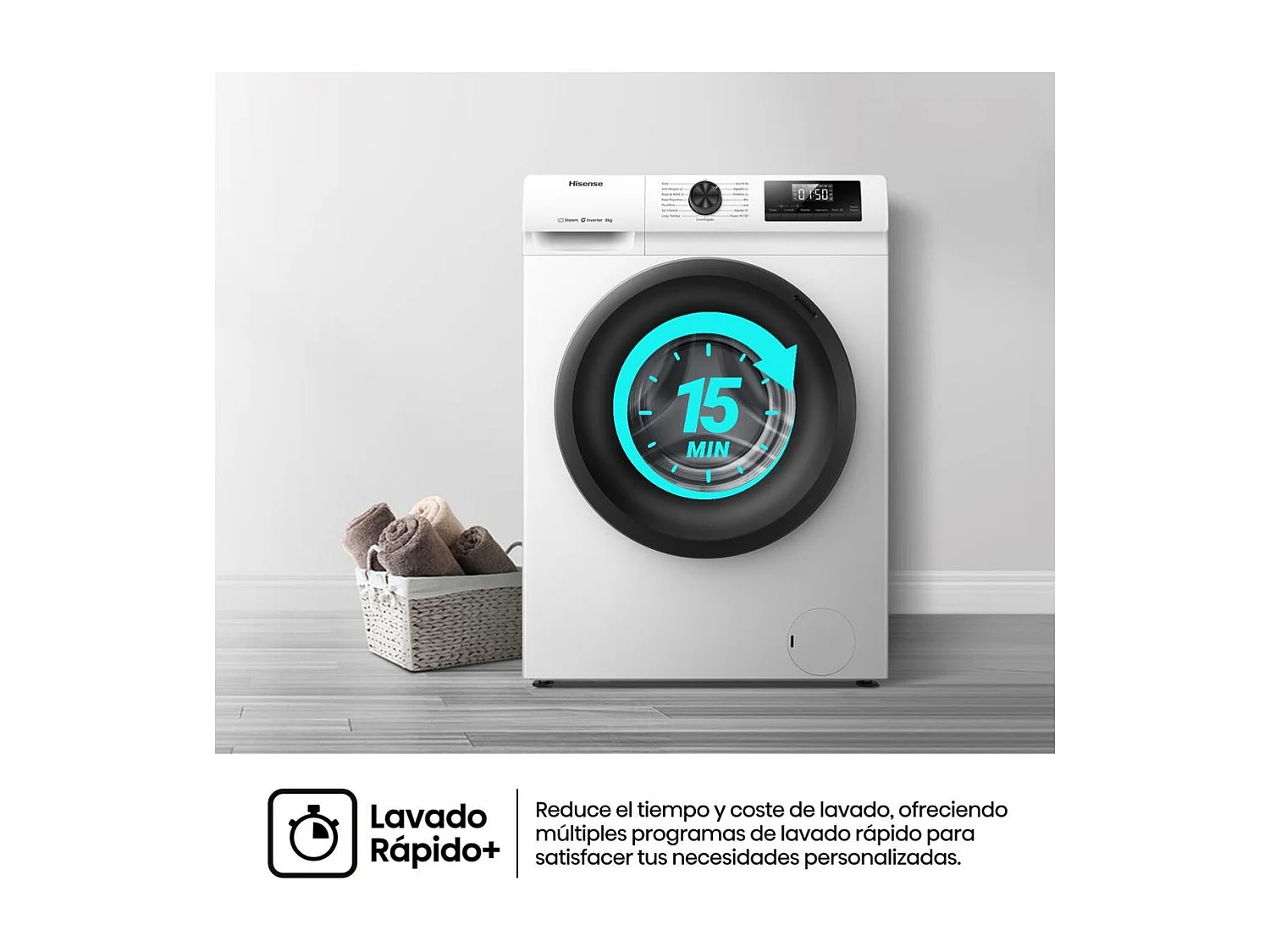 Lavadora carga frontal Hisense WF1Q8041BW 8kg 1400 rpm 15 programas A blanco 60 cm