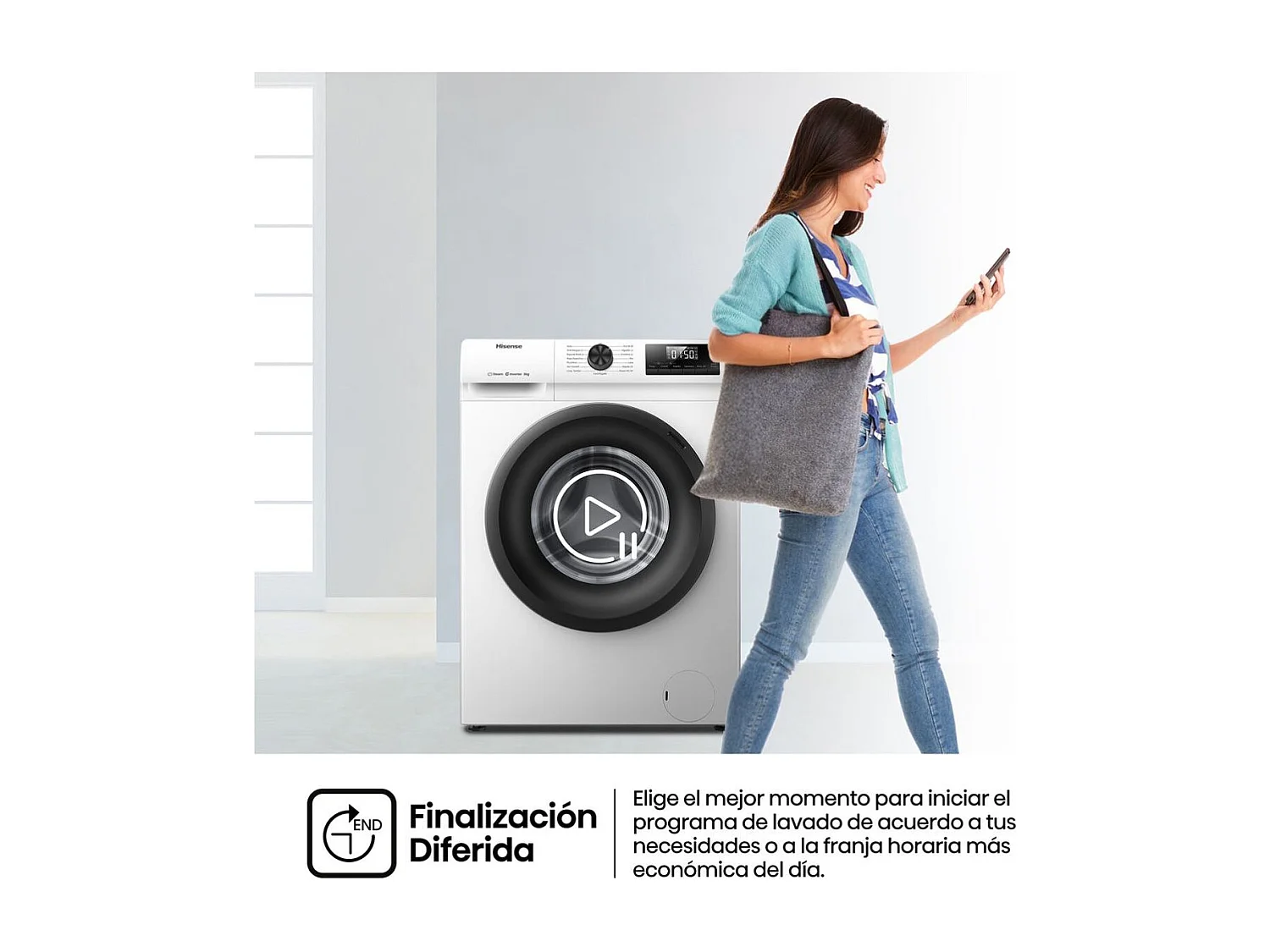 Lavadora carga frontal Hisense WF1Q8041BW 8kg 1400 rpm 15 programas A blanco 60 cm