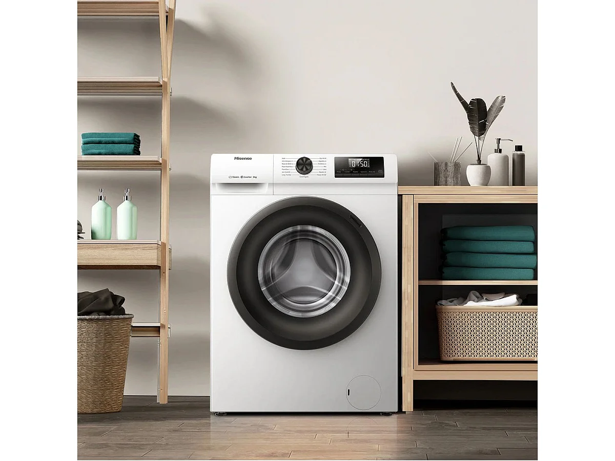 Lavadora carga frontal Hisense WF1Q8041BW 8kg 1400 rpm 15 programas A blanco 60 cm