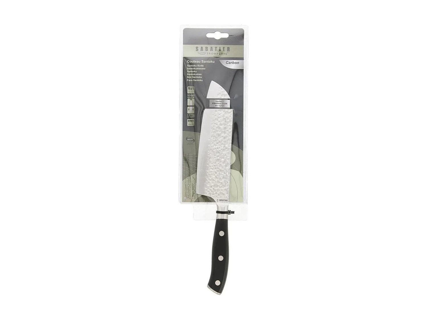 Cuchillo Santoku Carbon Sabatier inox/negro 30 cm