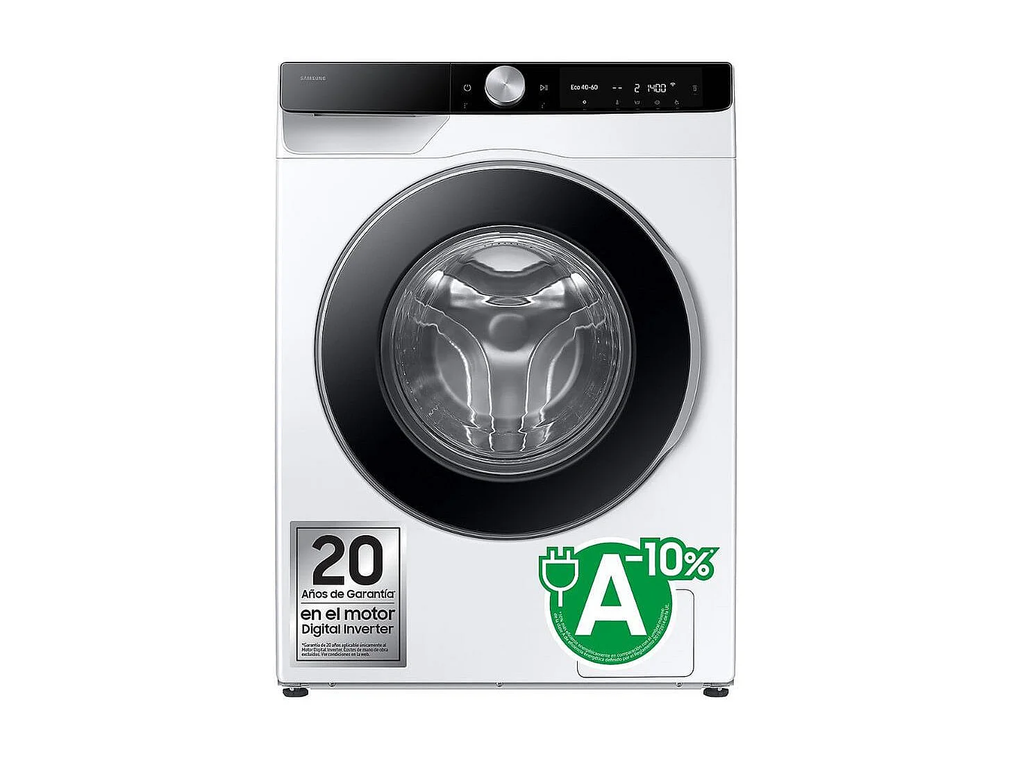 Lavadora carga frontal Samsung WW90DG6U25LKU3 9kg 1400 rpm 22 programas A blanco 60 cm