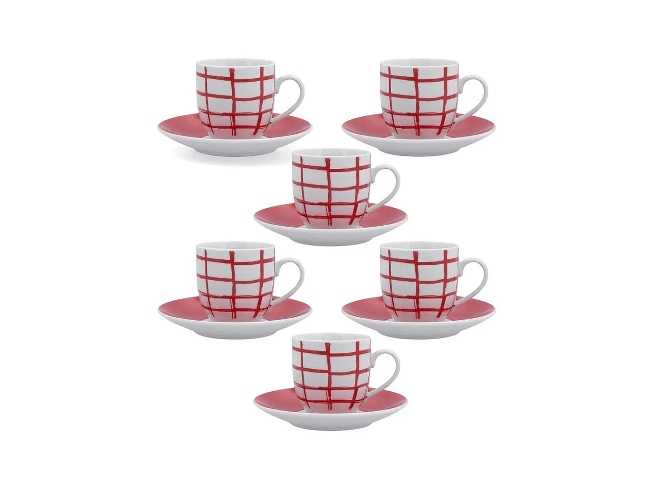 Pack de 6 tazas Kansas Quid porcelana rojo 9 cl