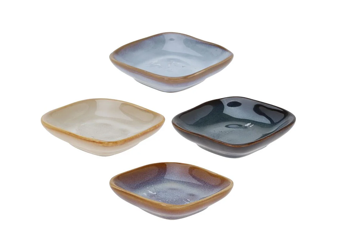 Pack de 4 bowl diseño cuadrado multicolor