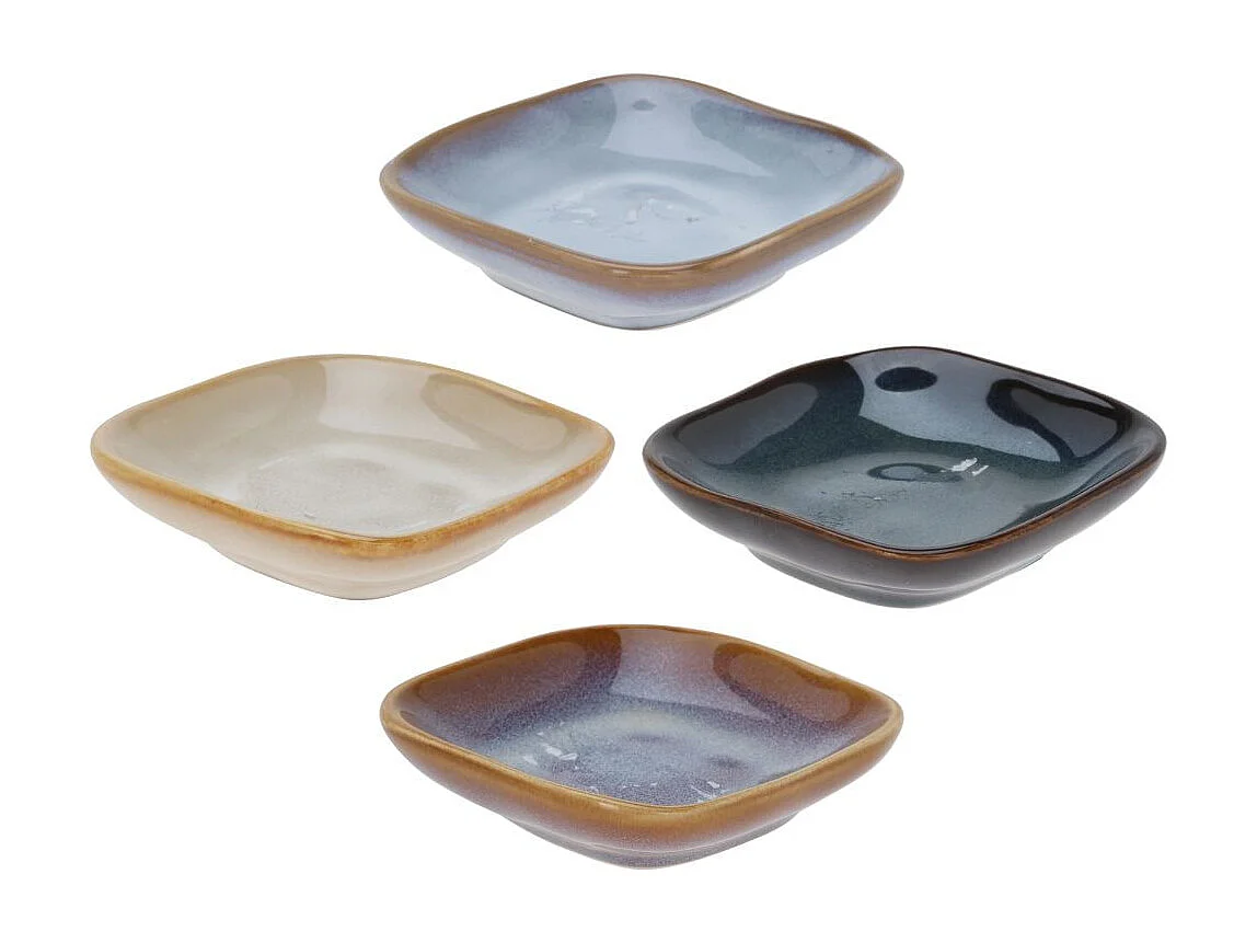 Pack de 4 bowl diseño cuadrado multicolor