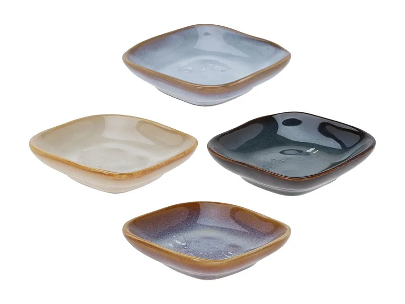 Pack de 4 bowl diseño cuadrado multicolor