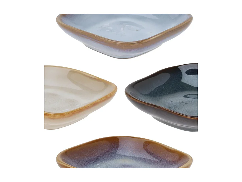 Pack de 4 bowl diseño cuadrado multicolor