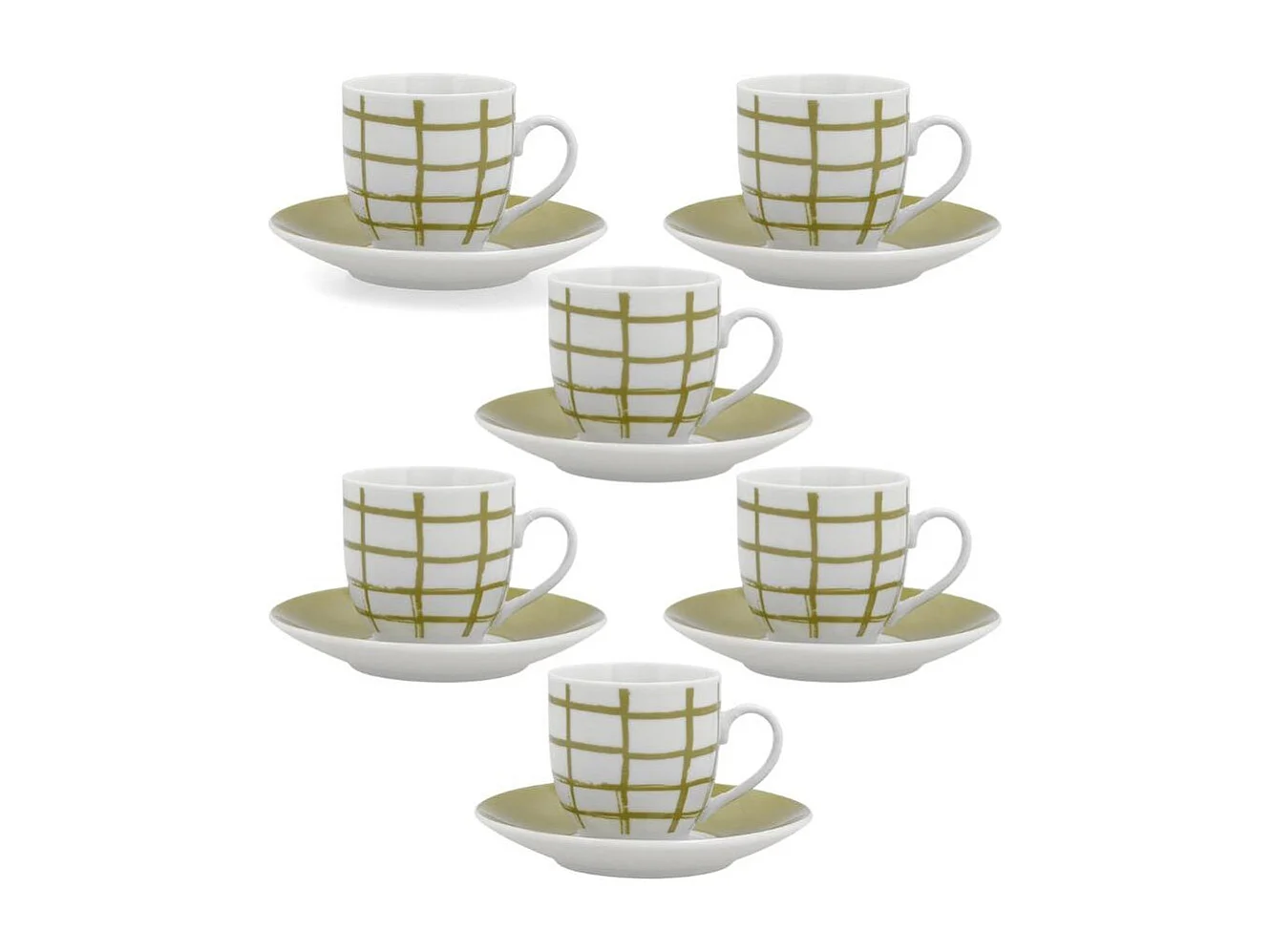 Pack de 6 tazas Kansas Quid porcelana verde 9 cl