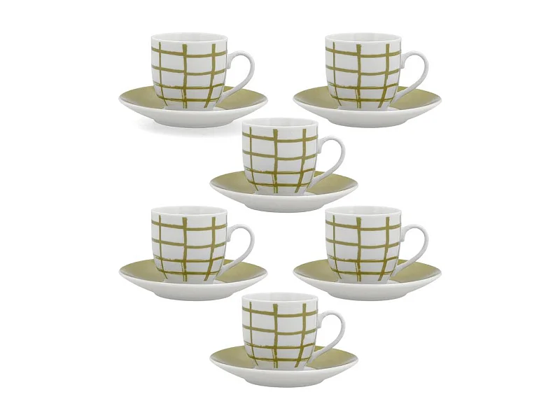 Pack de 6 tazas Kansas Quid porcelana verde 9 cl