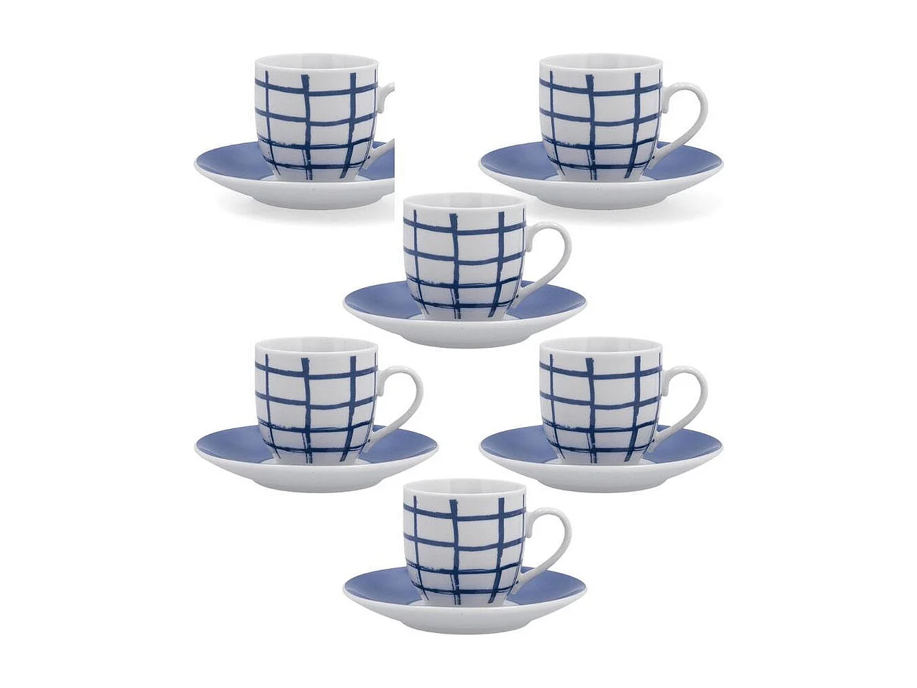 Pack de 6 tazas Kansas Quid porcelana azul 9 cl