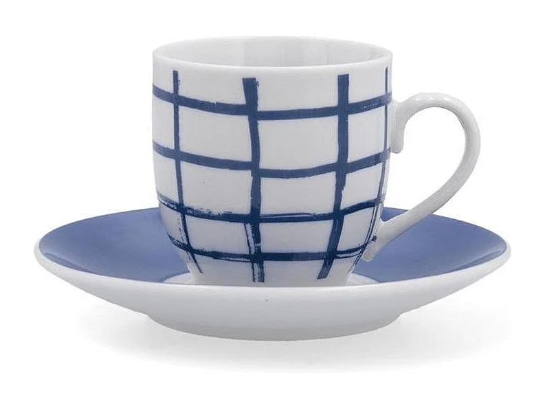 Pack de 6 tazas Kansas Quid porcelana azul 9 cl