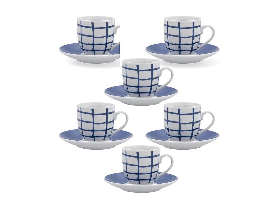 Pack de 6 tazas Kansas Quid porcelana azul 9 cl