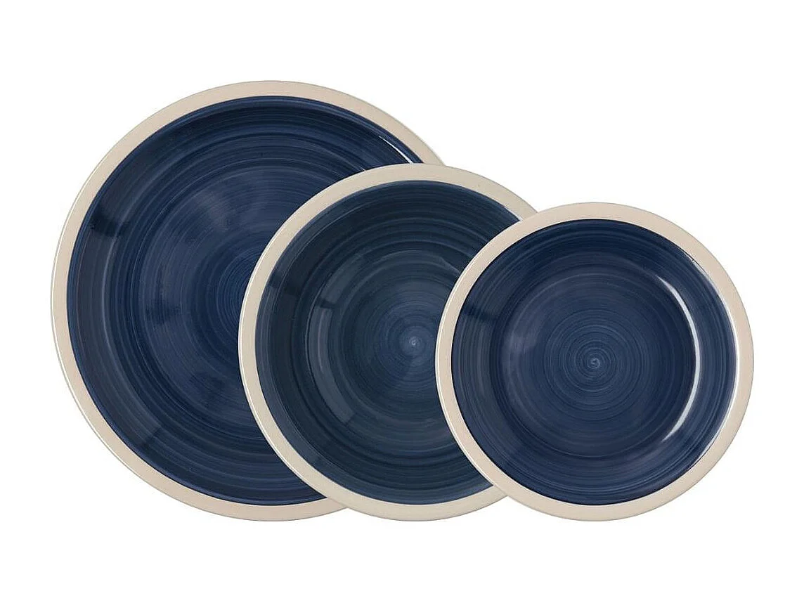 Vajilla Baltic Quid 18 piezas 6 servicios cerámica azul oscuro