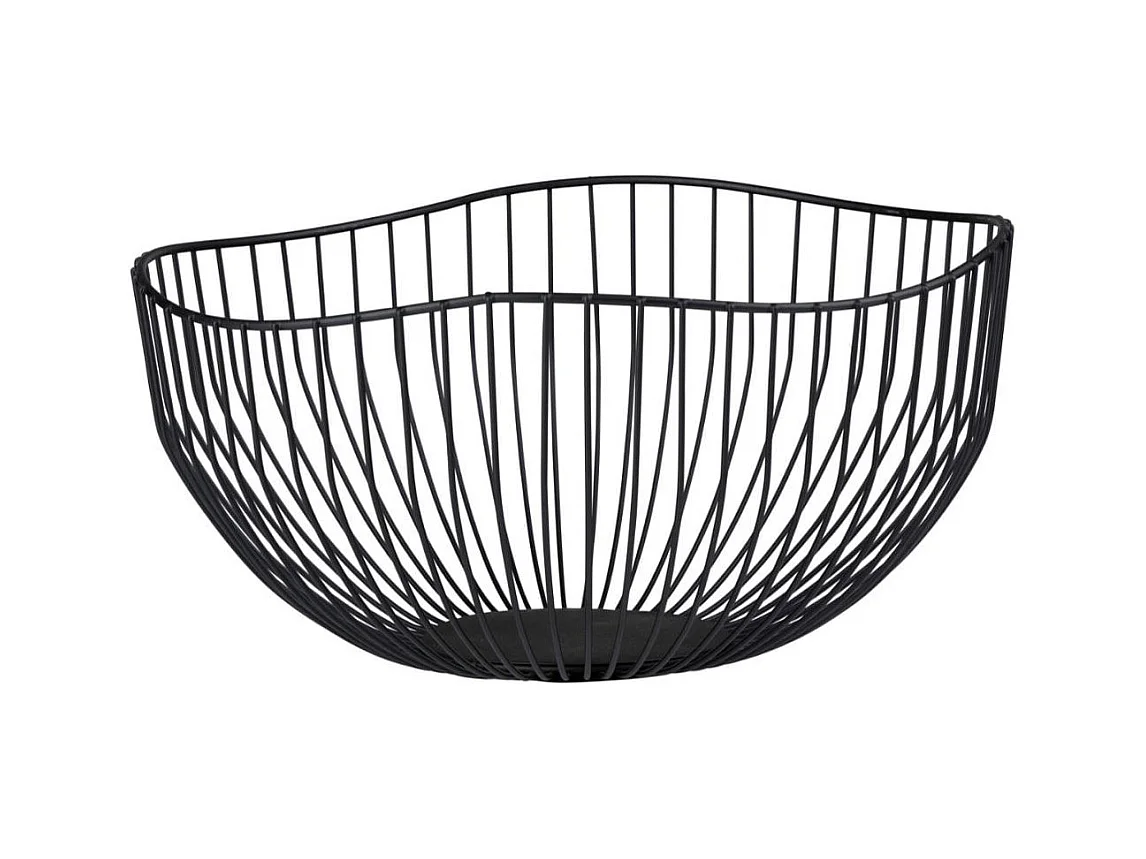 Frutero diseño redondo metálico negro Ø26 cm