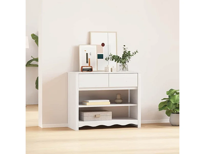 Table console avec tiroir Drammen Blanc 89.5 x 37 x 73 cm