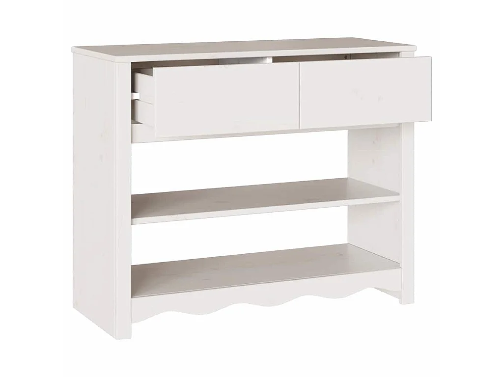 Table console avec tiroir Drammen Blanc 89,5 x 37 x 73 cm