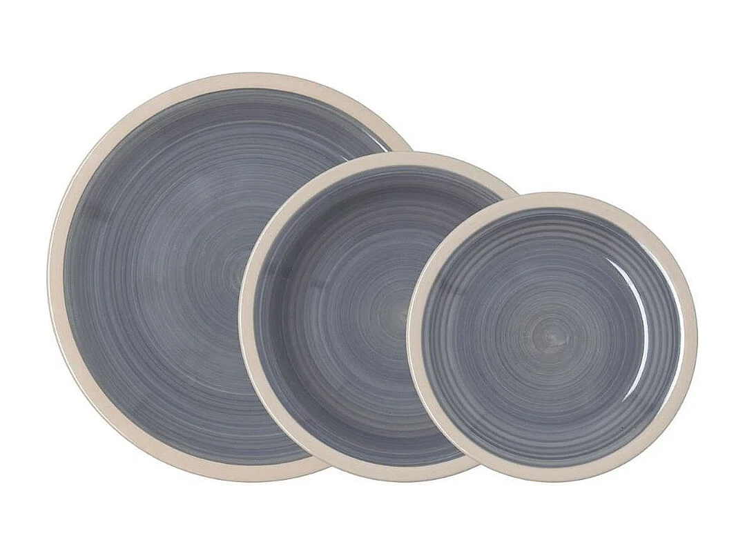 Vajilla Baltic Quid 18 piezas 6 servicios cerámica gris