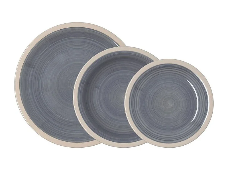 Vajilla Baltic Quid 18 piezas 6 servicios cerámica gris