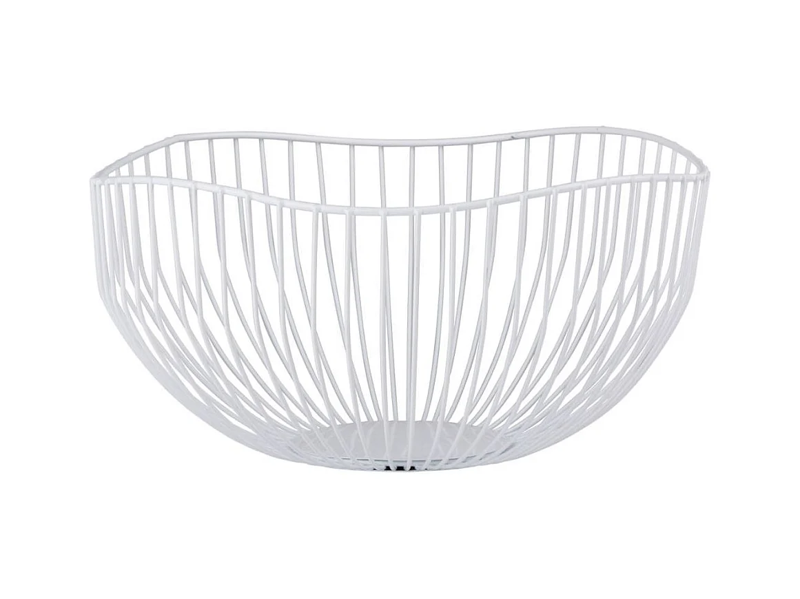 Frutero diseño redondo metálico blanco Ø26 cm